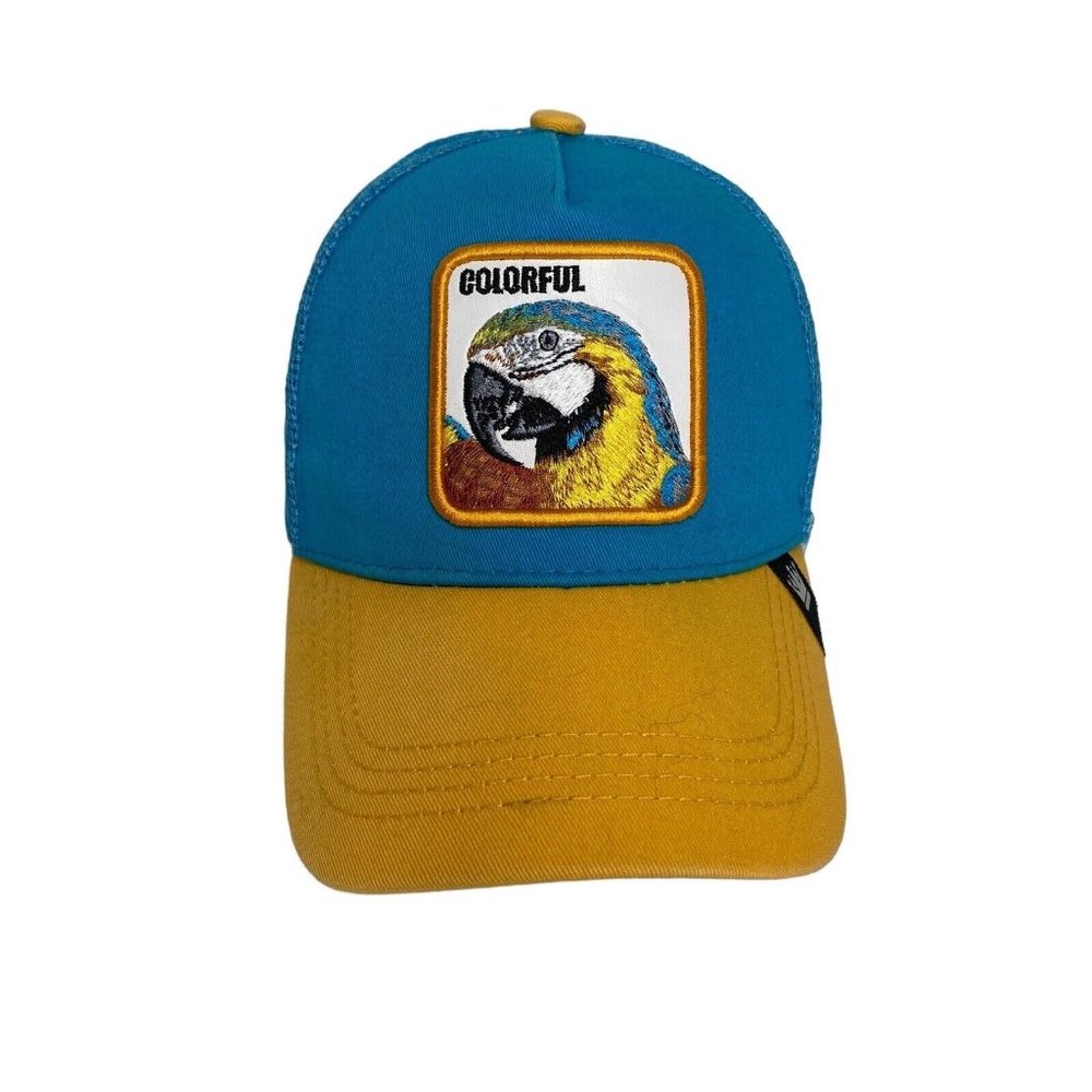 Play New York PARROT Snapback Mesh Baseball Trucker Hat Cap Blue Yellow Colorful